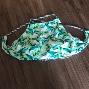 High neck leafy swim top